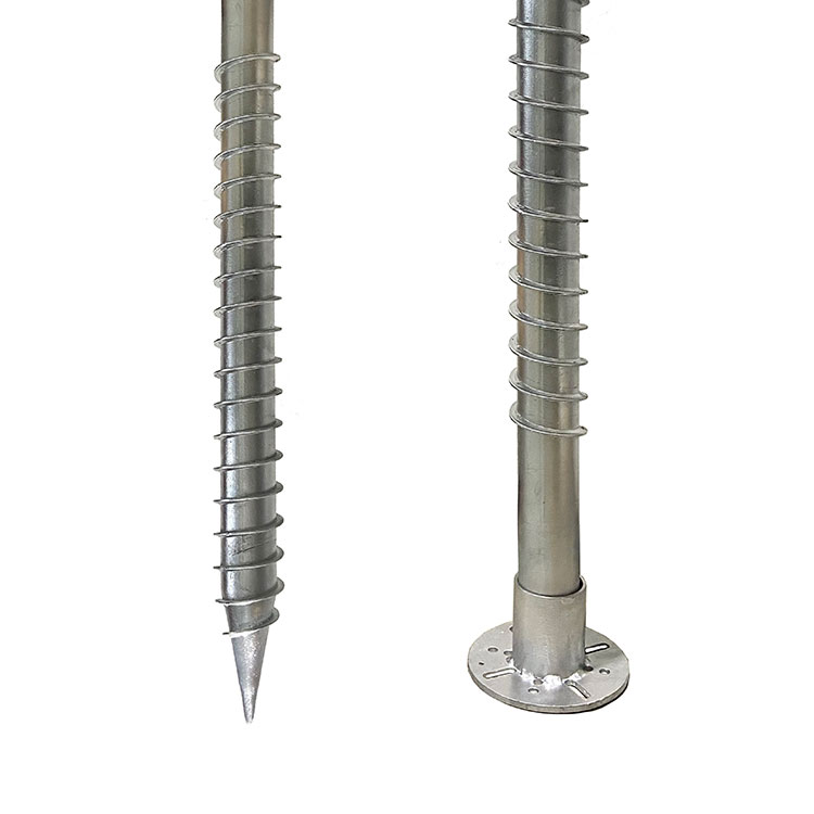 Scriú Gréine Gréine Galvanized Bunús Pile Anchors Adjustable