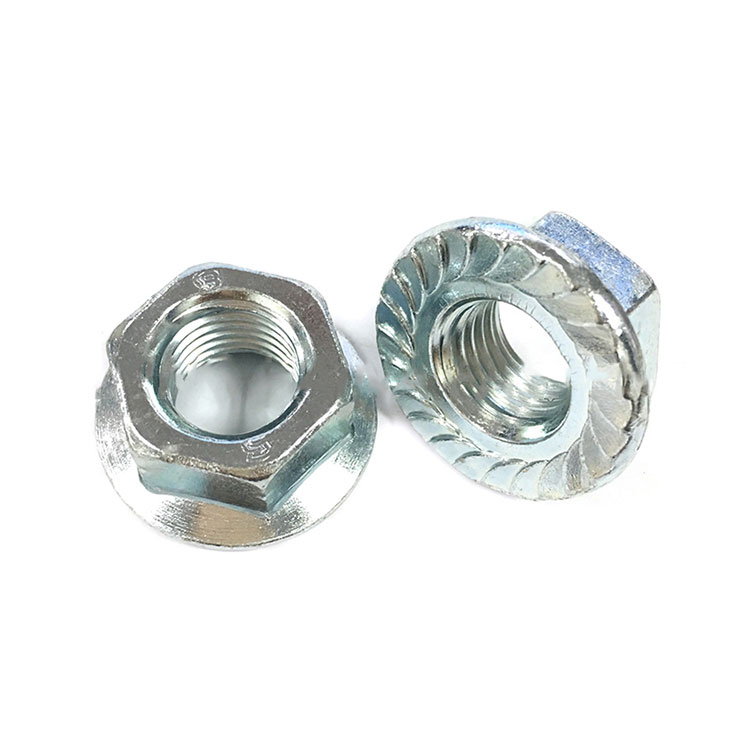 Sinc Plátáilte Grád 4 Garde 8 Heics Flange Serrated Nut- DIN6923