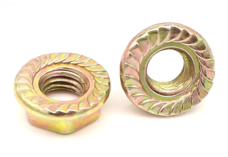 Cnónna Glasála Heics Flange Serrated Sinc Plátáilte